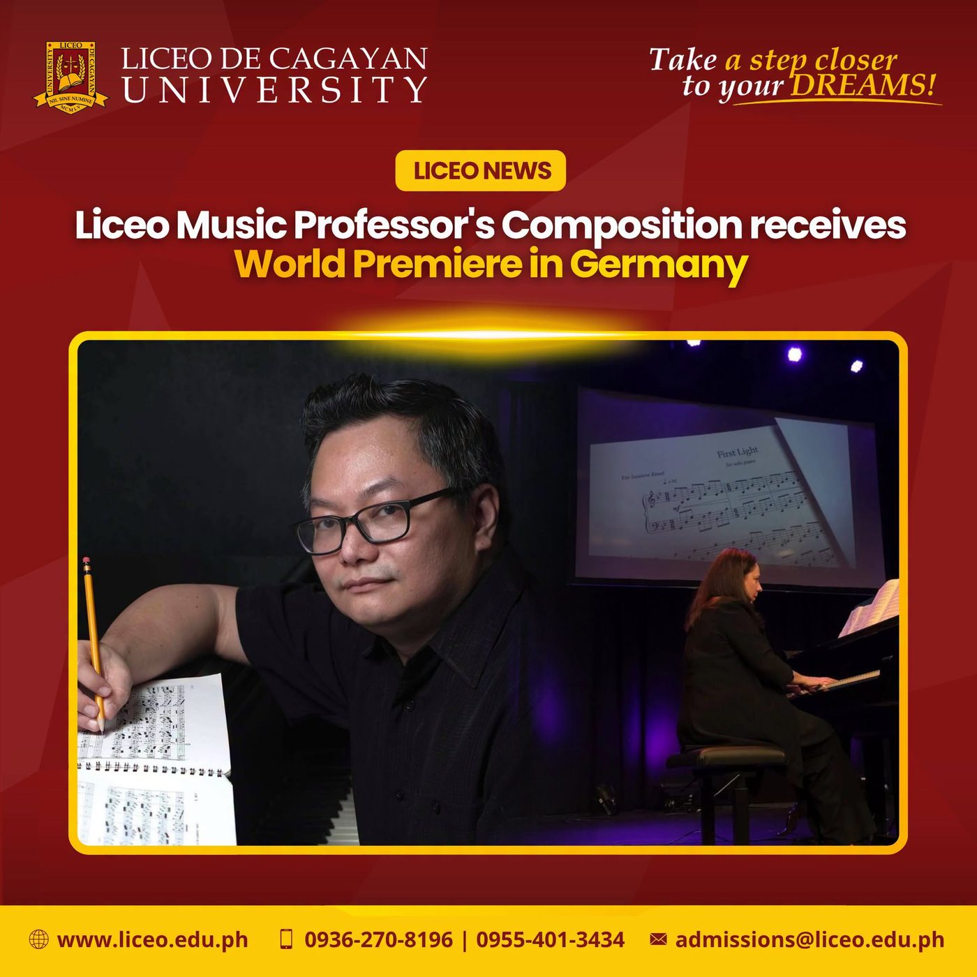 Liceo Music Professor's Composition Receives World Premiere in Germany