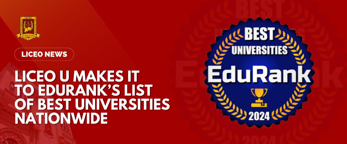 LICEO U MAKES IT TO EDURANK’S LIST OF BEST UNIVERSITIES NATIONWIDE