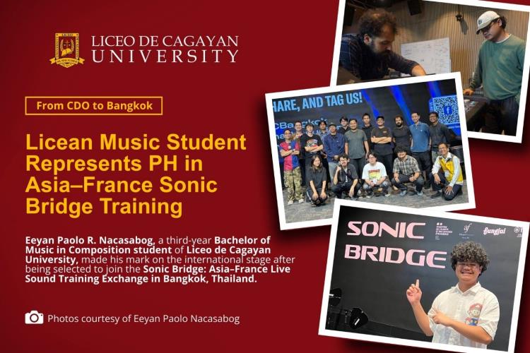 FROM CDO TO BANGKOK: Licean Music Student Represents PH in Asia–France Sonic Bridge Training