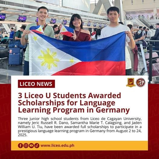 3 Liceo U Students Awarded Scholarships for Language Learning Program in Germany