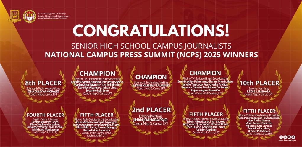 LICEAN CAMPUS JOURNOS WIN BIG AT NCPS 2025